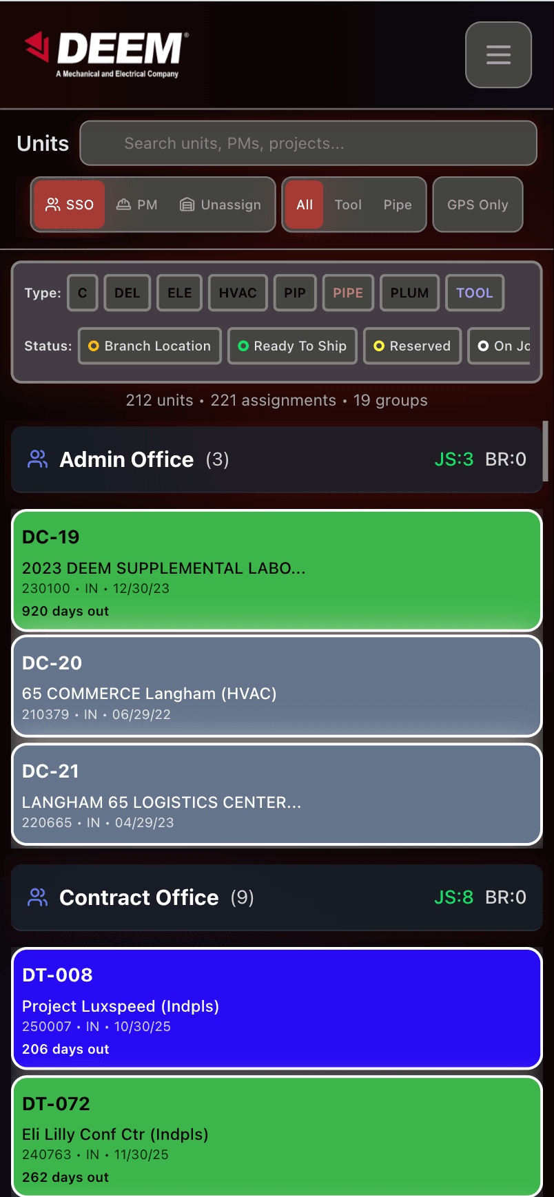 DEEM First Mobile Dashboard